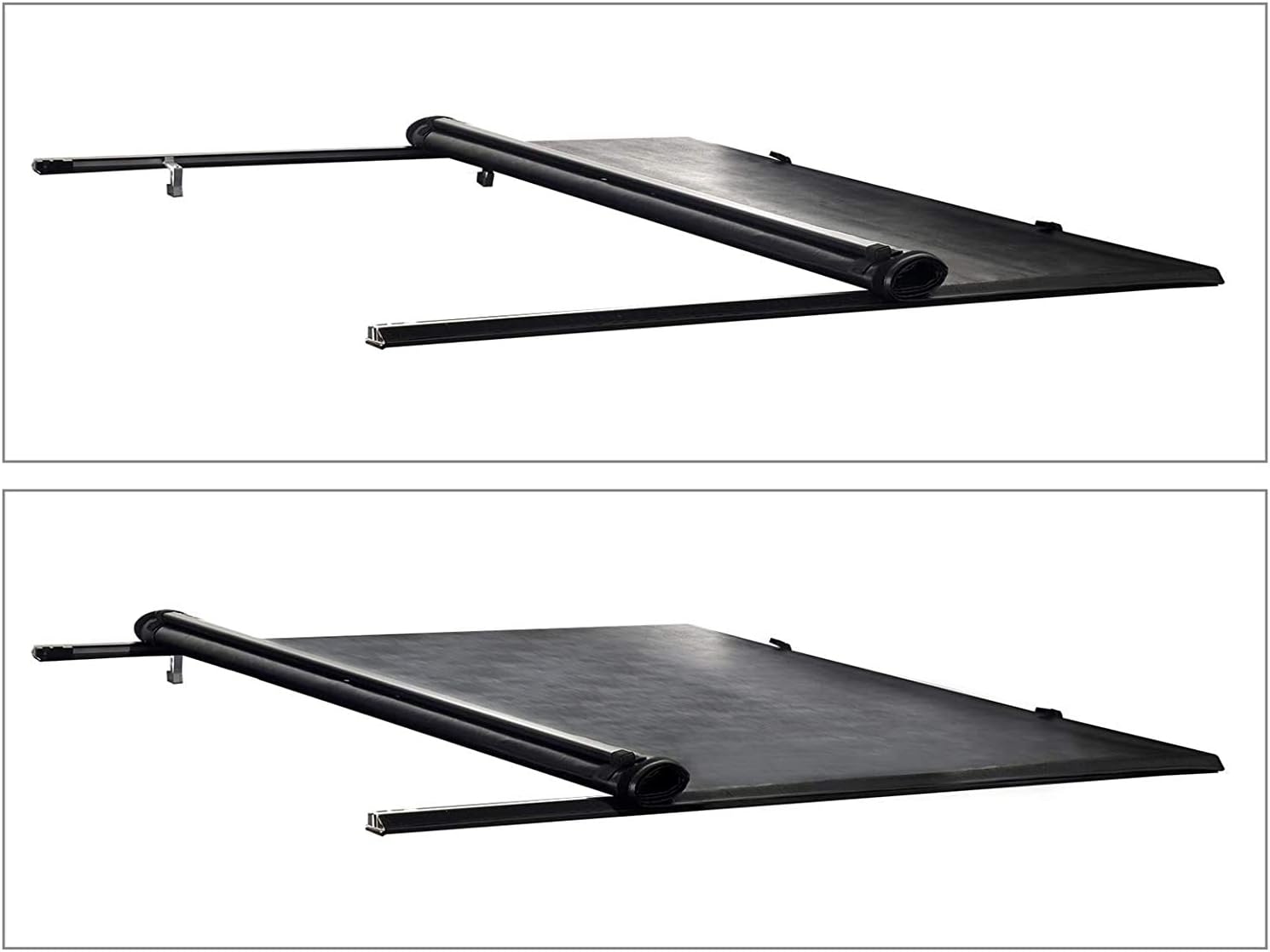 8'2' Soft Roll Up Tonneau Cover Compatible for 2015-2019 Chevy Silverado GMC Sierra 1500 2500 HD 3500 HD Vinyl Long Truck Bed Cover
