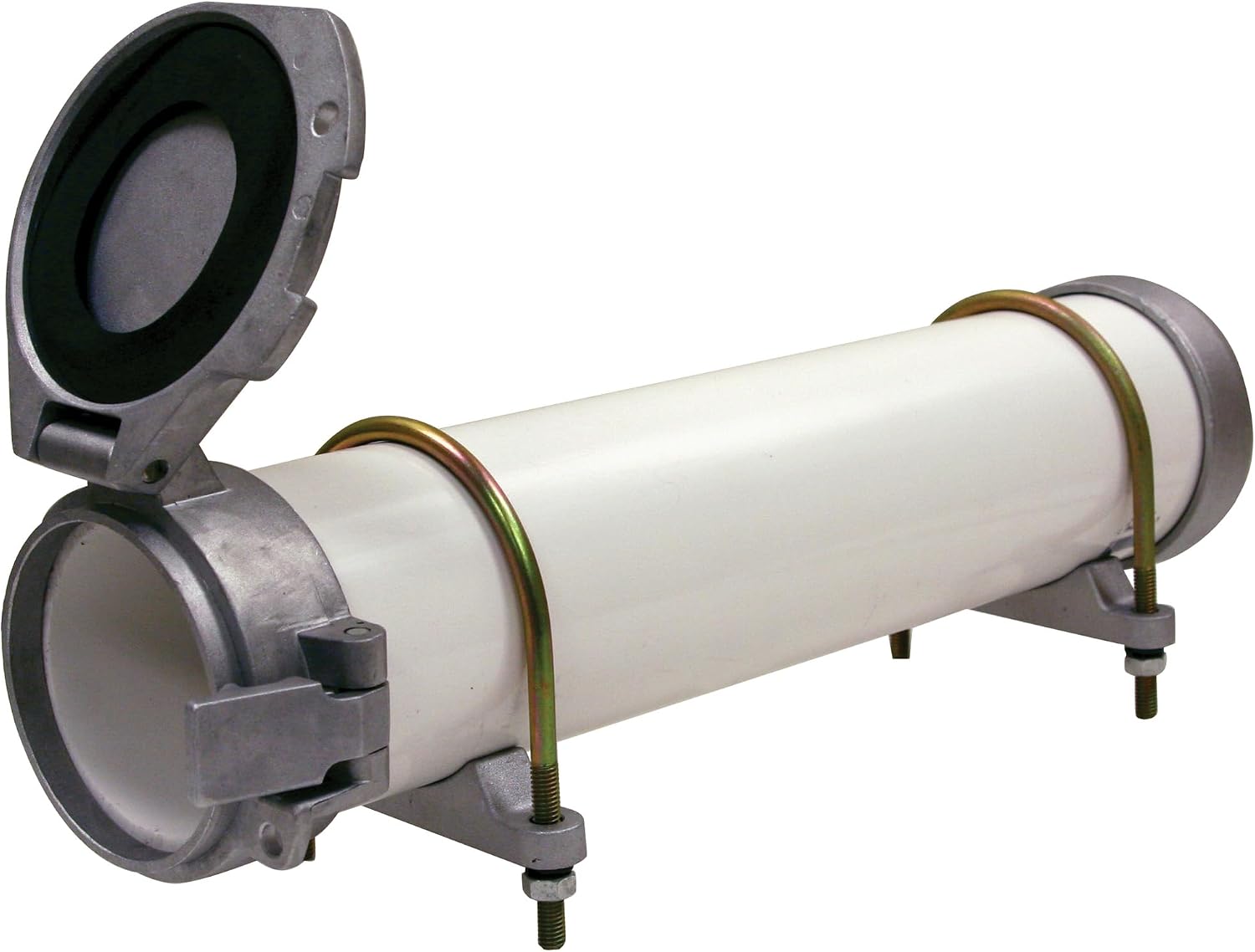 Buyers Products CC800 PVC Conduit Carrier Kit, 8 Inch Diameter Pipe Storage Rack for Trucks, Mounting Hardware Included, Spring-Loaded Latch, Weather-Resistant Door - for Conduits, Fly Rods & More