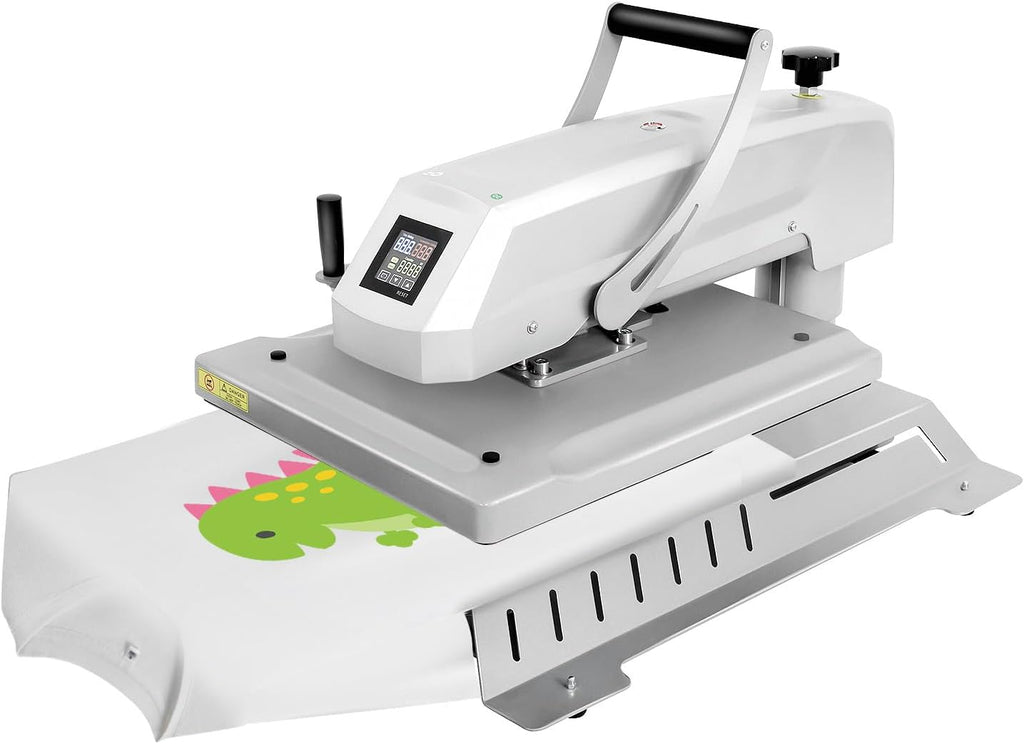 Auto Open Heat Press Machine, 16'x20' Clamshell with Slide-Out Base & 6-Tube Heating - 1600W Digital Sublimation Printer for T-Shirts, Mugs & Crafts
