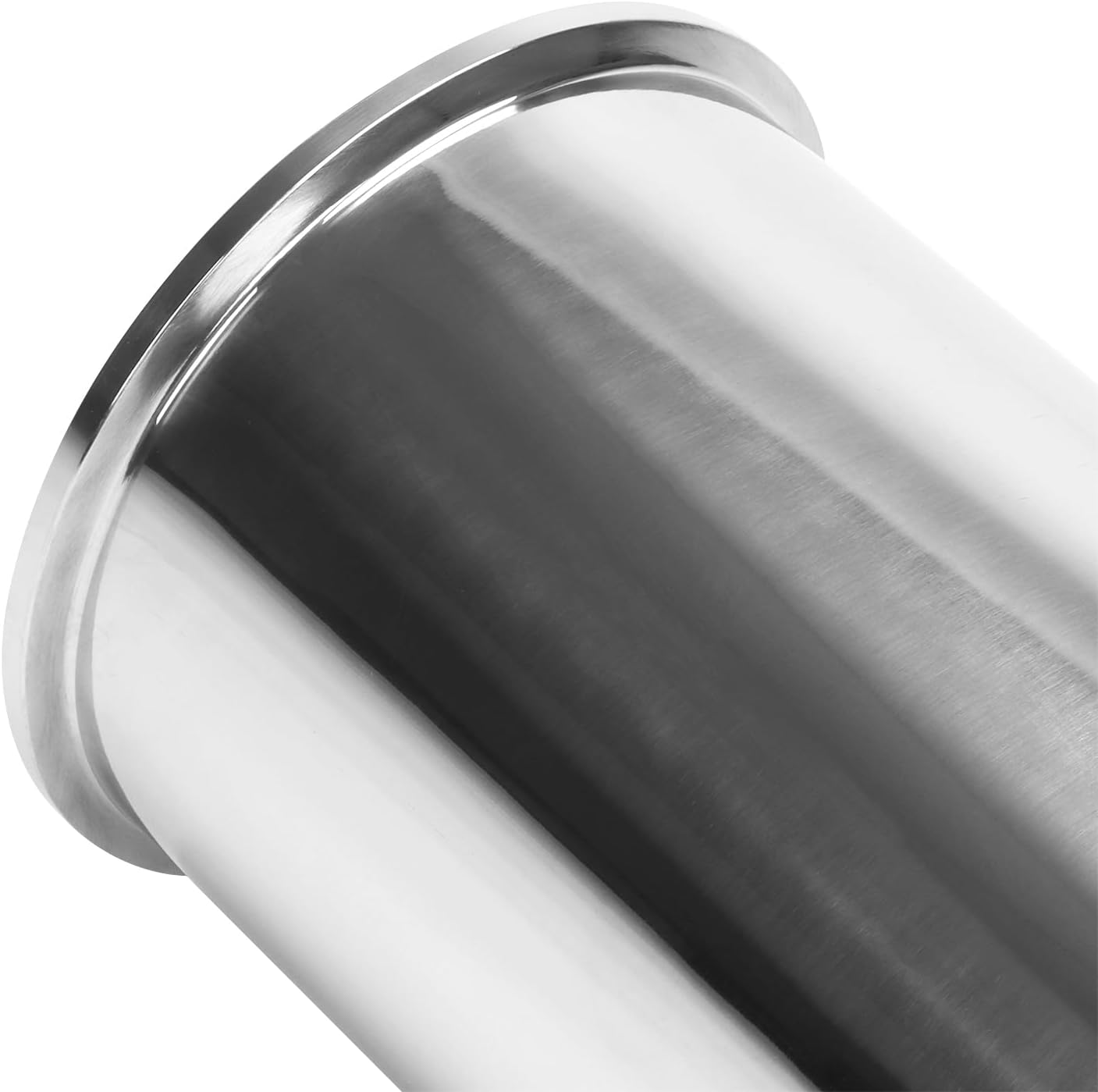 DERNORD Sanitary Spool Tube with Clamp Ends,Stainless Steel 304 Seamless Round Tubing with 6 inch Tri Clamp Ferrule Flange (Tube Length: 18 Inch / 458MM)