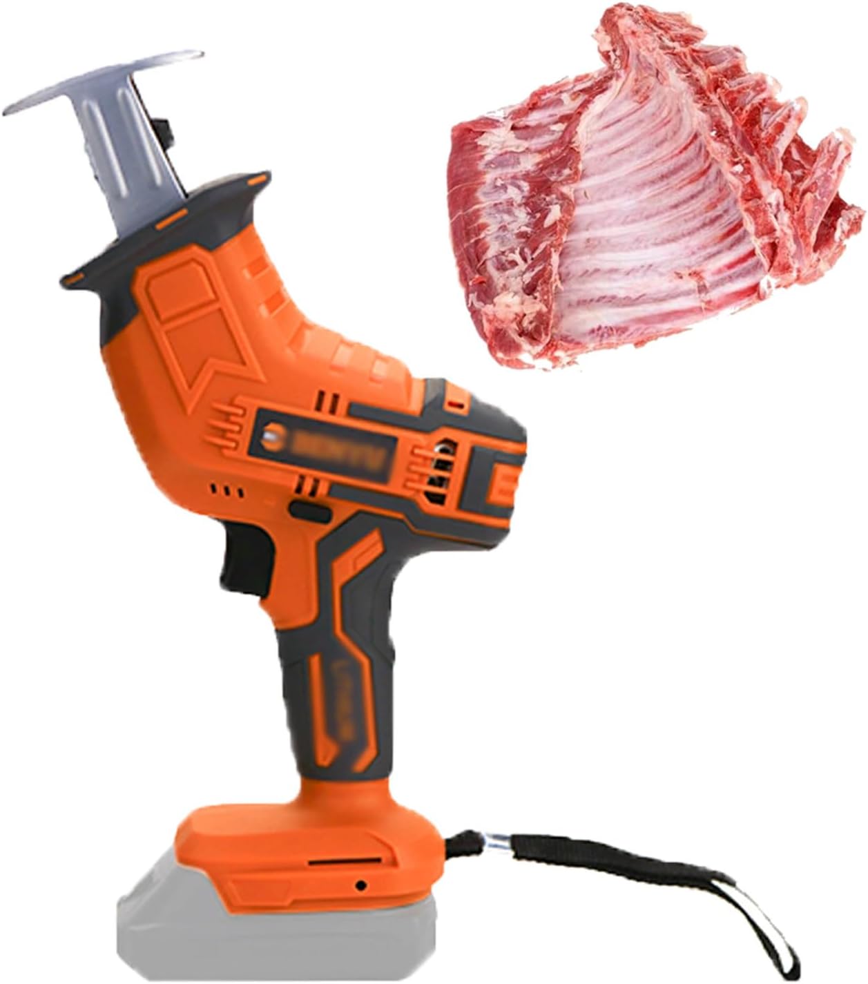 NYMFEA Bone Saw Machine, Cordless Reciprocating Saw, Butcher Cutting Machine with Rechargeable Battery, Electric Hand Saw Meat Cutter, for Bone/Meat,4.0Ah*2-Ostrze*1