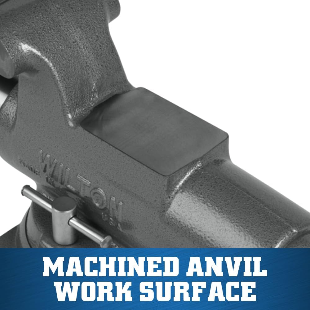Wilton Machinist Bench Vise, 5' Jaw Width, 8' Jaw Opening, 4-1/4' Throat (Model 500S)