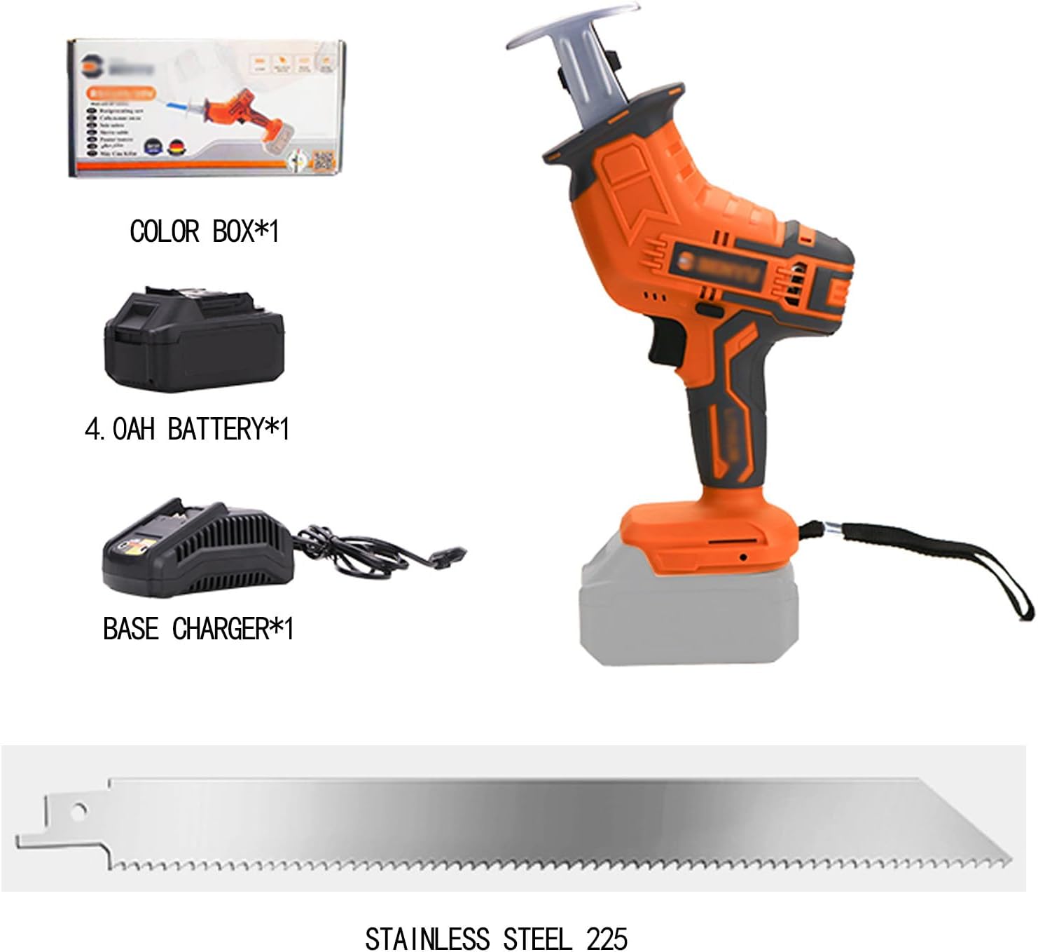 Bone Saw Machine,Cordless Reciprocating Saw, Reciprocating Saw Bone Saw Cutting Machine, Aluminum Cutting, Electric Hand Saw Meat Cutter Kit for Bone/Meat,4.0Ah*1-Ostrze*1