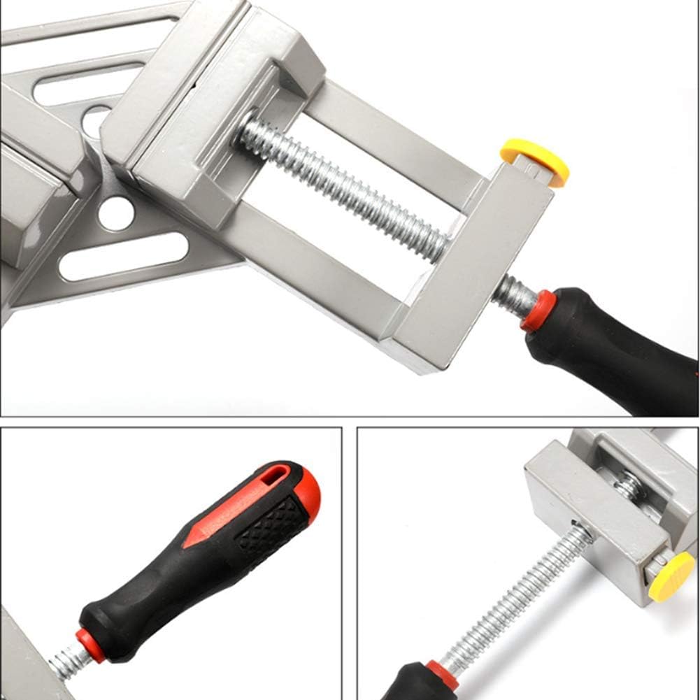 Right Angle Corner Clamp Double Handle 90 Degree Quick Release Corner Clamp Adjustable Corner Vise Quick Release Corner Clamp Welding Woodworking Tool for Carpe