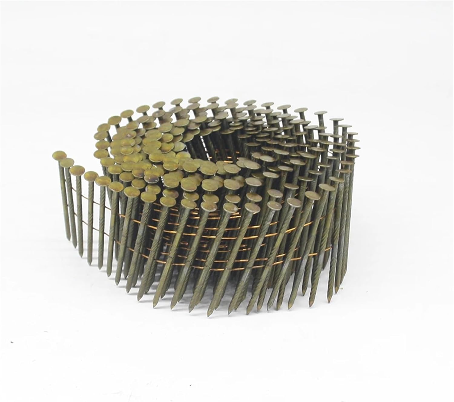 1roll*14000pcs Coil Siding Nails Nailer Collated Wire Full Round Ring Shank Framing Carpentry Nail