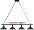Billiard Pool Table Lights 4-Light Black Matte Metal Shades, 50'' Pool Table Lighting for 7'-8' Table, Billiard Light Suitable for Billiards Room, Snooker Table, Kitchen Island