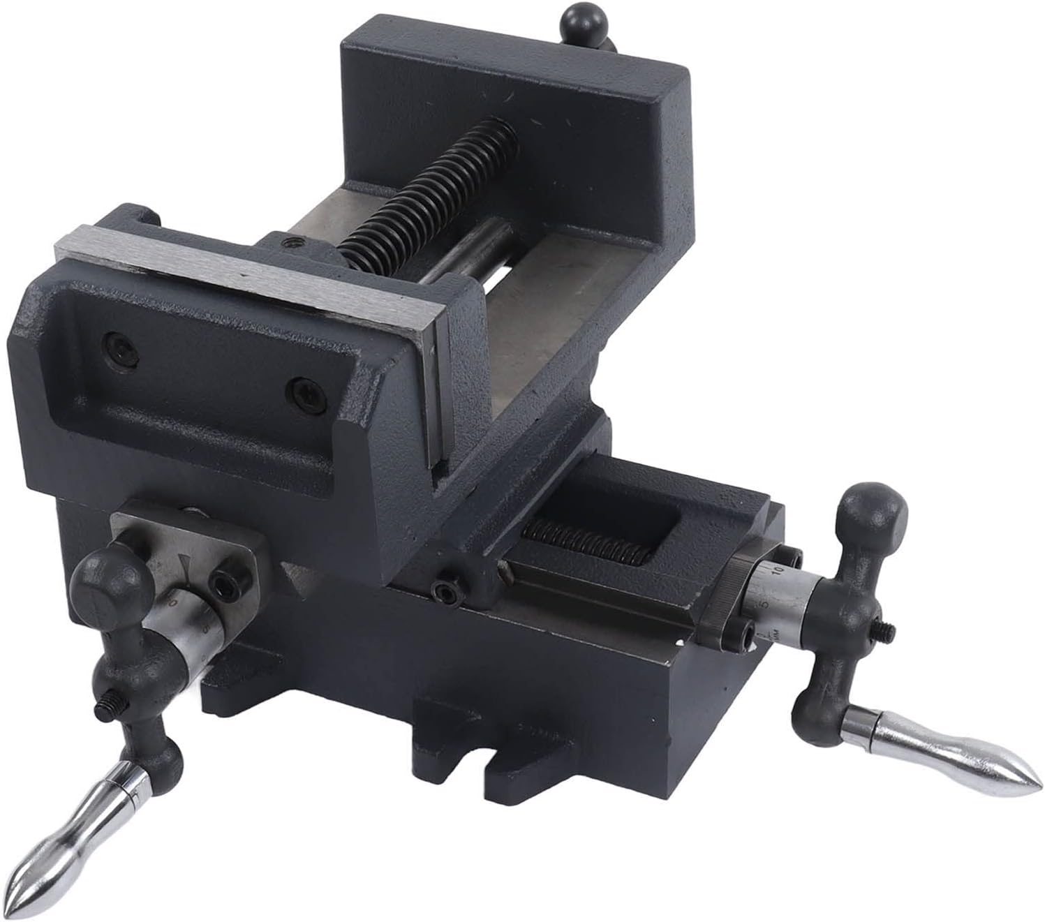 4 Inch Cross Slide Drill Press Vise, Industrial Strength Cast Steel, 100mm Jaw Opening, Accurate Clamping, Stable Mounting for Drilling and Milling Machines