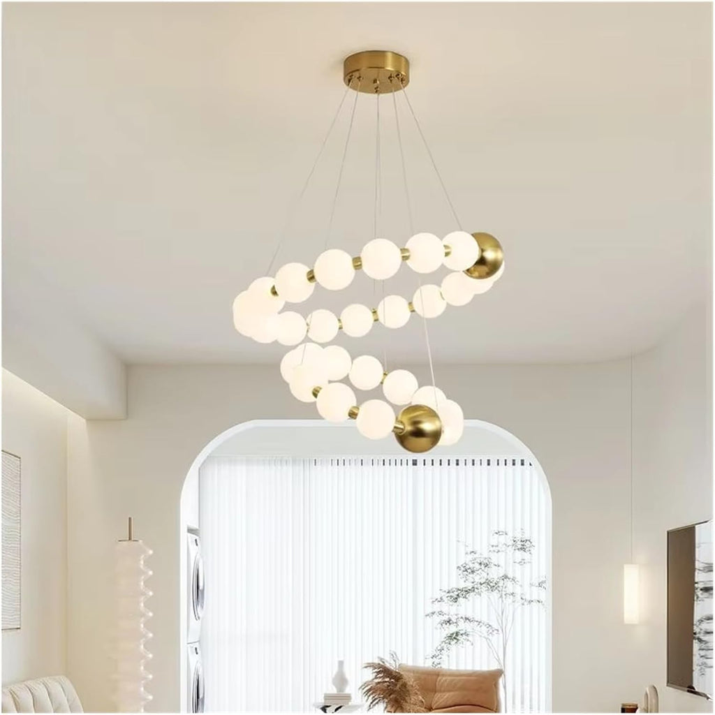 Pearl Ring LED Chandelier Dining Room Living Room Dining Table Kitchen Chandelier Home Acrylic Ball Lamp