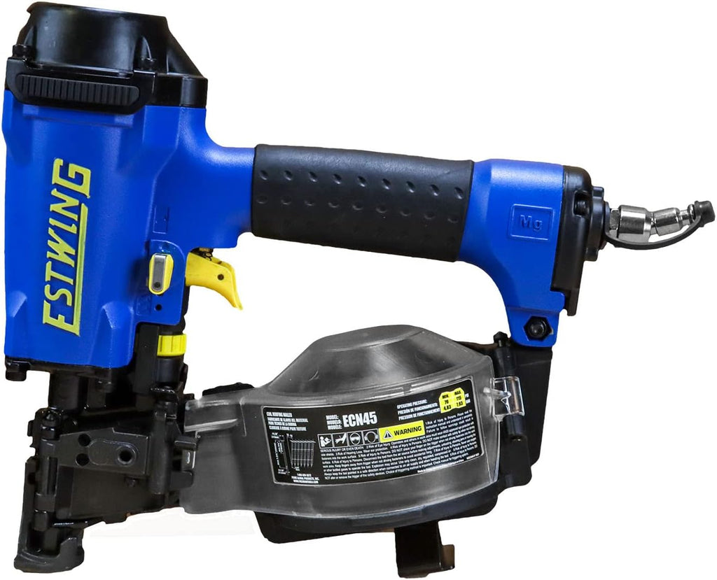 Estwing ECN45 Pneumatic 15 Degree 1-3/4' Coil Roofing Nailer with 1/4' NPT Industrial Swivel Fitting and Bag