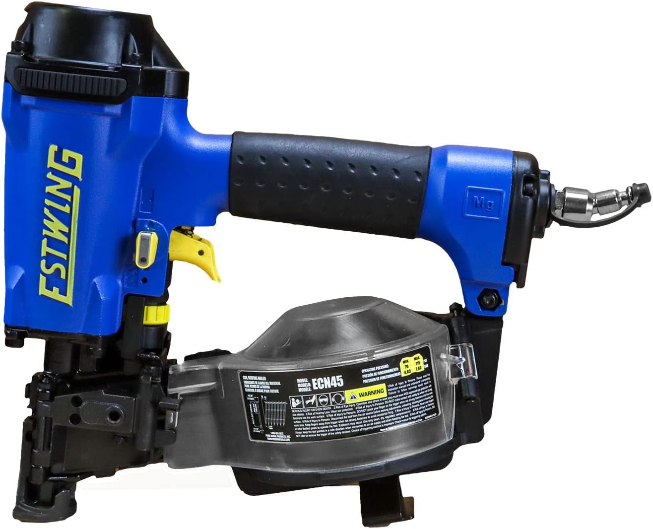 Estwing ECN45 Pneumatic 15 Degree 1-3/4' Coil Roofing Nailer with 1/4' NPT Industrial Swivel Fitting and Bag