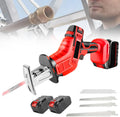 Lightweight Reciprocating Saw, Electric Meat Saw, 4 Saw Blades, 2 3000mah Battery, Built-In Safety Lock, Stroke Speed 2000/Min, Suitable for Cutting Bones and Meat