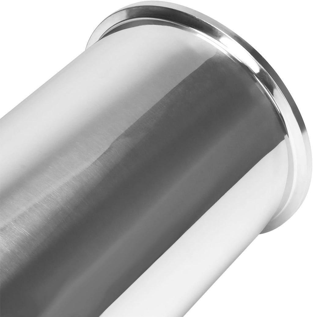 DERNORD Sanitary Spool Tube with Clamp Ends,Stainless Steel 304 Seamless Round Tubing with 6 inch Tri Clamp Ferrule Flange(Tube Length: 24 Inch / 610MM)