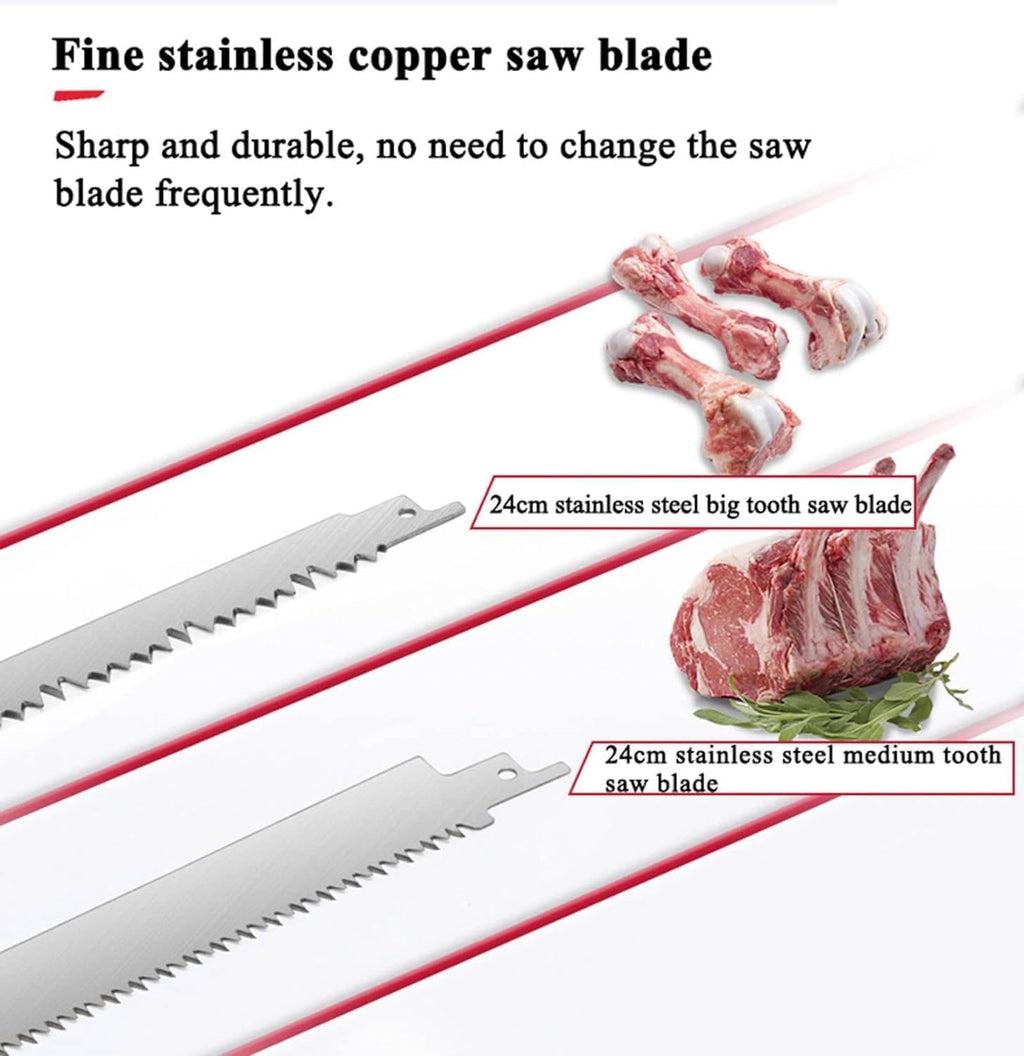 88V Electric Bone Saw, Cordless Reciprocating Meat Saws, with 1/2 Batteries + 4 Blades, 0-3000RPM, 15mm reciprocating stroke, for Wood/Metal/bone,2-Battery