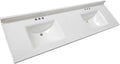 Design House Camilla 73 in. Cultured Marble Centerset Mount Rectangle Double Bowl Vanity Top with Integrated Backsplash, Solid White – Design House, 563510-WHT