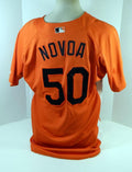 2007-08 Baltimore Orioles Roberto Novoa #50 Game Used Orange Jersey BP ST 010 - Game Used MLB Jerseys