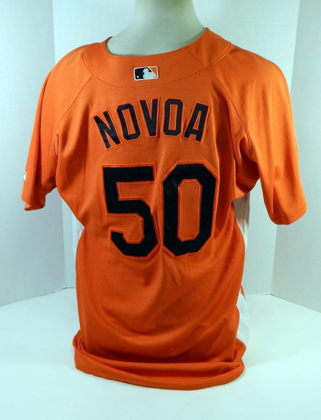 2007-08 Baltimore Orioles Roberto Novoa #50 Game Used Orange Jersey BP ST 010 - Game Used MLB Jerseys