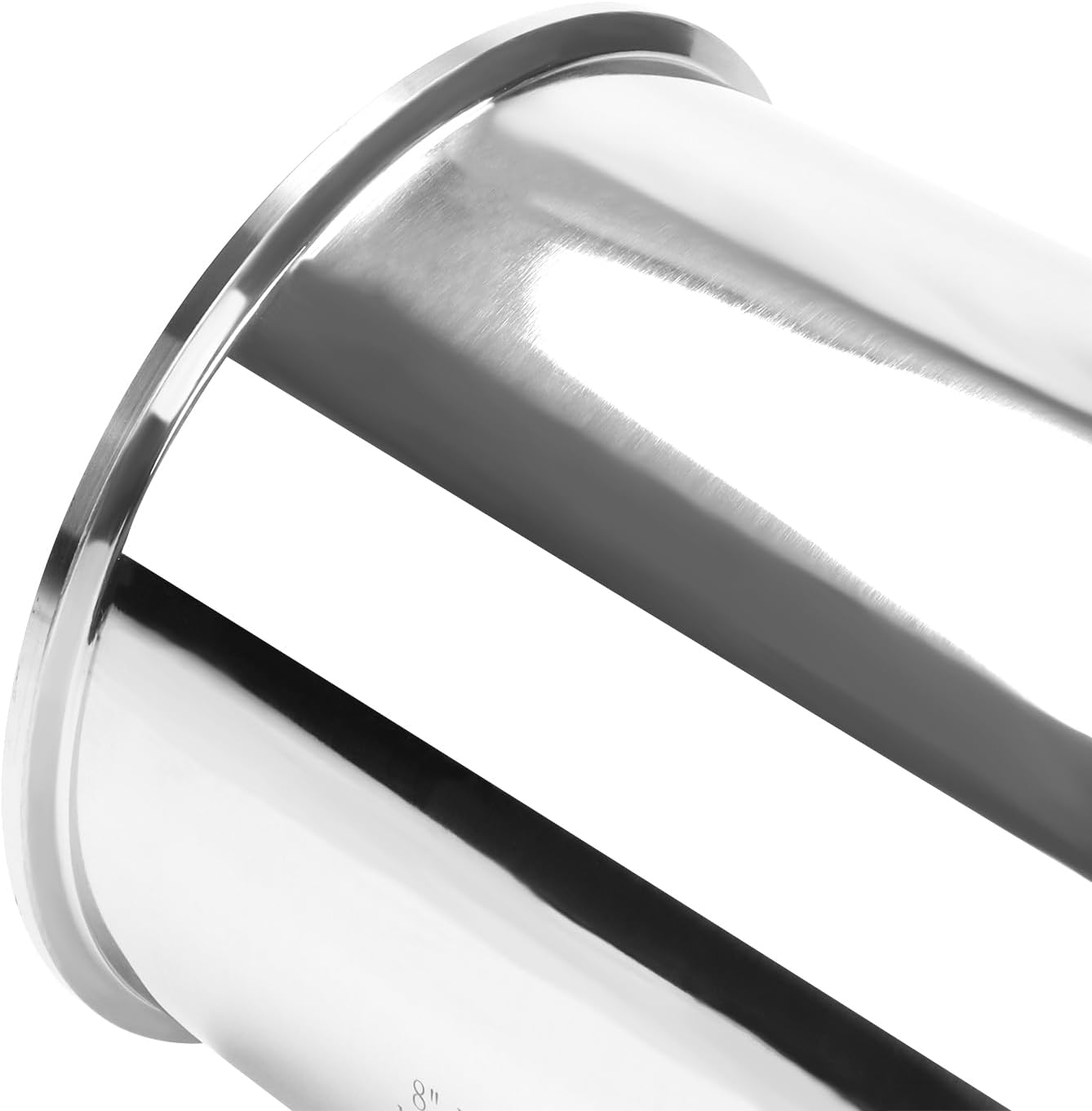 DERNORD Sanitary Spool Tube with Clamp Ends,Stainless Steel 304 Seamless Round Tubing with 8 inch Tri Clamp Ferrule Flange (Tube Length: 8 Inch / 204MM)