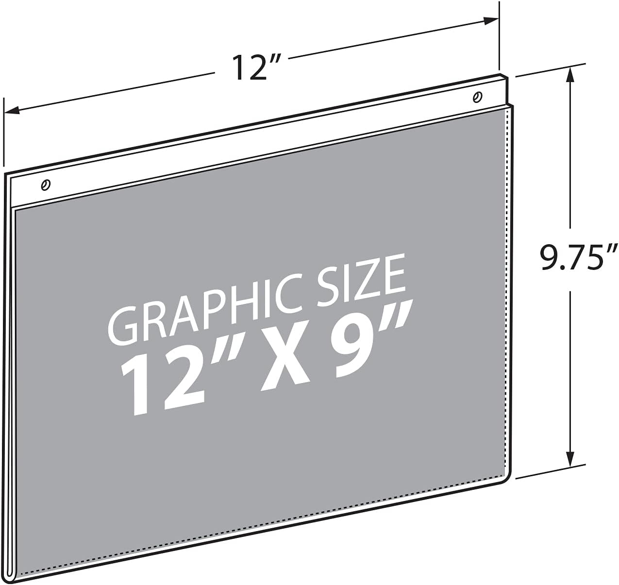 Azar Displays 162713 12-Inch Width by 9-Inch Height Wall U-Frame with Pre-Cut Hanging Holes, 10-Pack