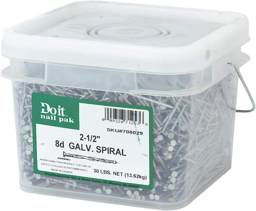Grip-Rite 8d x 2-1/2 In. 11 ga Hot Galvanized Siding and Deck Nails (3802 Ct, 30 Lb.) - 1 Each