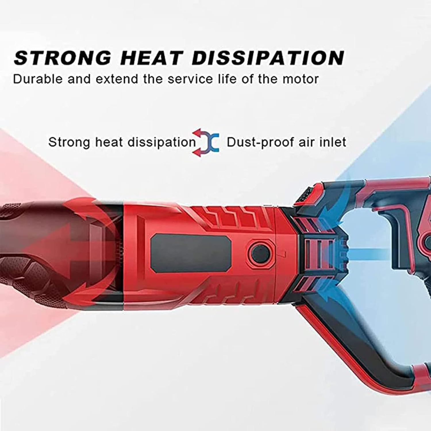900W/1300W Portable Cordless Reciprocating Saw - Professional Multifunctional Meat & Bone Cutting Machine with 180° Rotating Body for Pork, Fish, and Ribs(Red,900W)