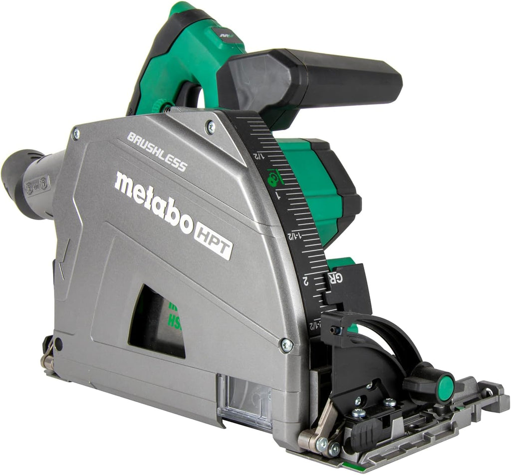 Metabo HPT 36V MultiVolt 6-1/2' Cordless Track Saw Kit, Adjustable Bevel -1 to 46°, Over 2-1/2' Cutting Depth, Lightweight Design, Includes 4.0Ah Metabo Battery and Rapid Charger, C3606DPA