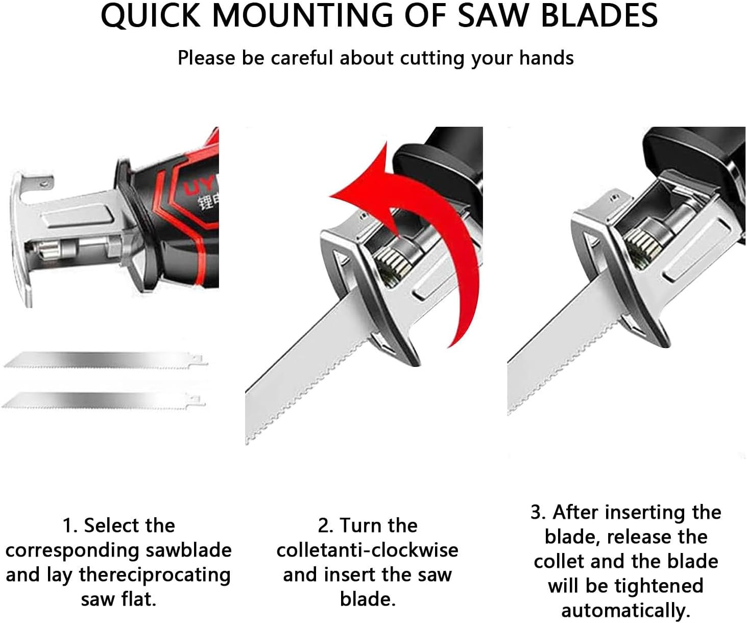 Meat and Bone Saw, Commercial Home Butchers Saw, Electric Reciprocating Saw, Handheld Cordless Saw, for Wood/Metal/PVC Pipe/Trees Trimming