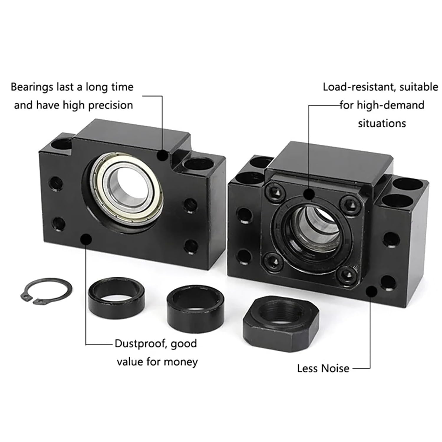 Linear Motion CNC Ball Screw 1pcs Ball Screw SFE1616 Ball Nut End Machined+BKBF12+DSG1616H Nut Housing+XB25*30-8 * 10mm Coupling(565mm)