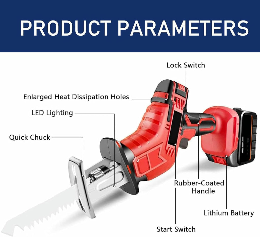 Commercial Electric Meat Bone Saw, Handheld Cordless Tool for Wood/Meat/PVC, Electric Reciprocating Saws for Cutting, Professional Handheld MeatSaw
