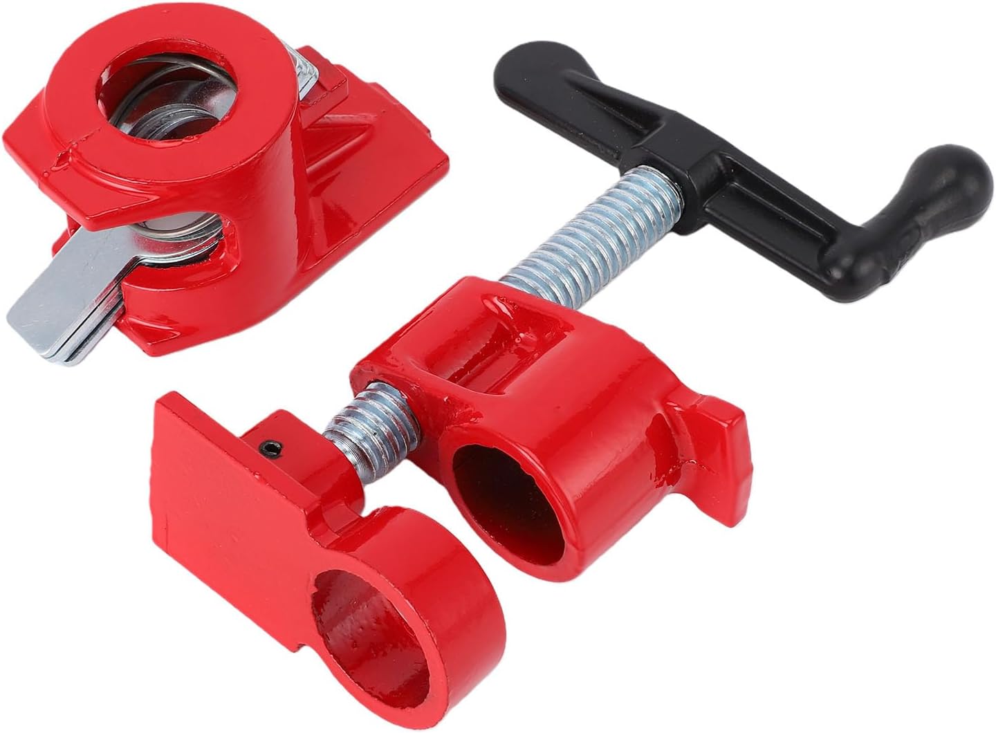 4Sets 3/4 Inch Woodworking Clamp Set, Cast Iron Wide Base Vise for Wood Metal Workbench Gluing Drilling Cabinet Making,