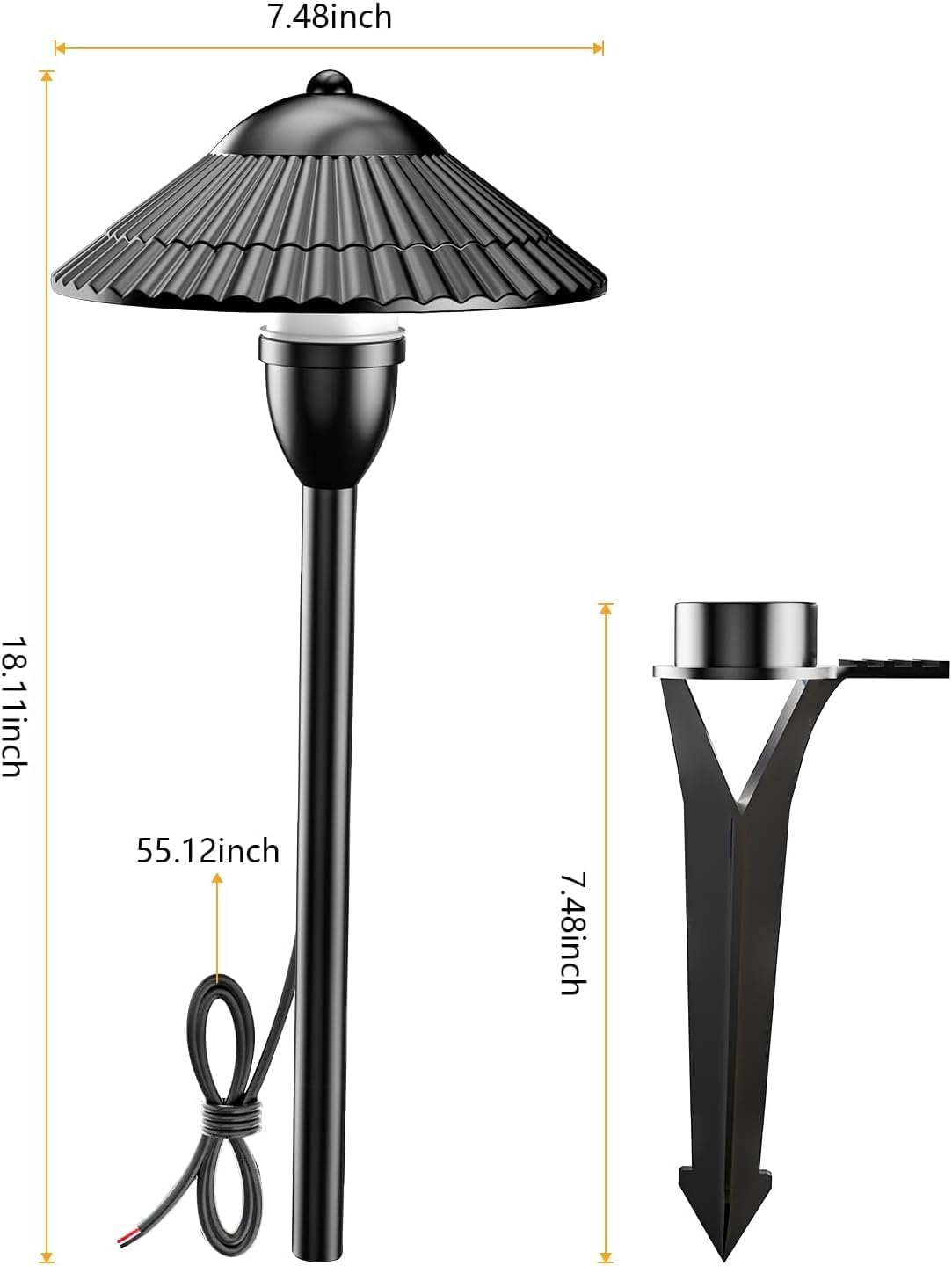 ZUCKEO RGBW Low Voltage Landscape Lighting 5W Color Changing Pathway Lights 12-24V Multi-Color LED Path Lights Waterproof for Yard Garden Walkway Holiday (12 Pack with Connectors)