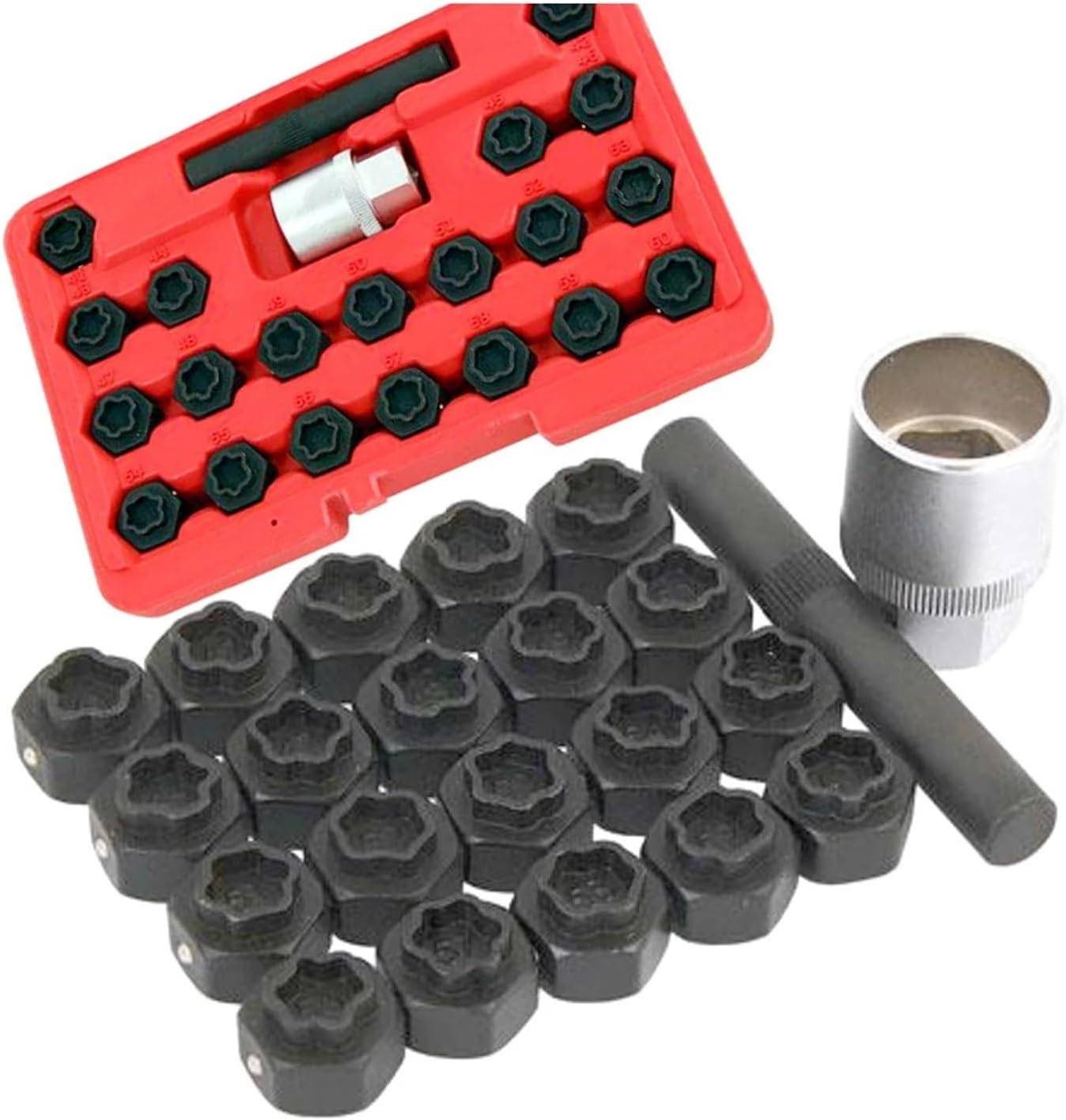 22Pc Wheel Locking Nut Key Socket Sets Compatible With BMW 1 3 5 6 & 7 Series 1/2' Drive 41-60 362010