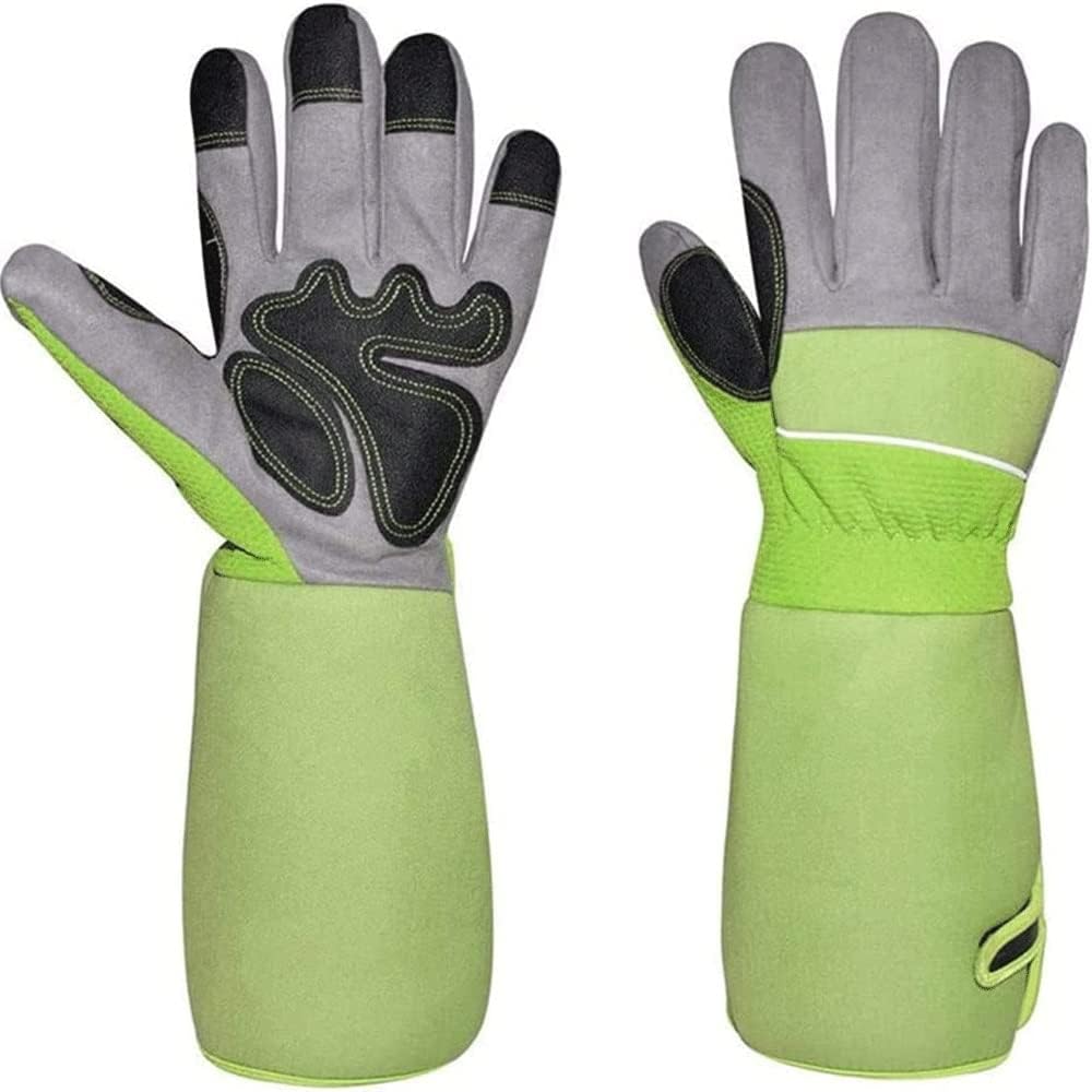 Rose Pruning Thorn-Proof Gardening Gloves with Forearm Protection for Men and Women, Puncture Resistant Gardening Glove (Color : Green, Size : 37 * 15cm)