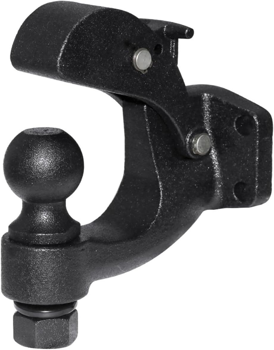 Matte Black Pintle Hook Hitch 2' 50mm Ball Towing Heavy Duty 5 TON Car Towbar RV Parts Camper Caravan Motorhome Accessories(50mm Ball)