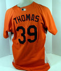 2007-08 Baltimore Orioles Thomas #39 Game Used Orange Jersey BP Ext ST 48 549 - Game Used MLB Jerseys