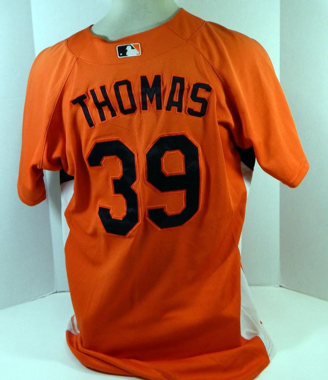 2007-08 Baltimore Orioles Thomas #39 Game Used Orange Jersey BP Ext ST 48 549 - Game Used MLB Jerseys