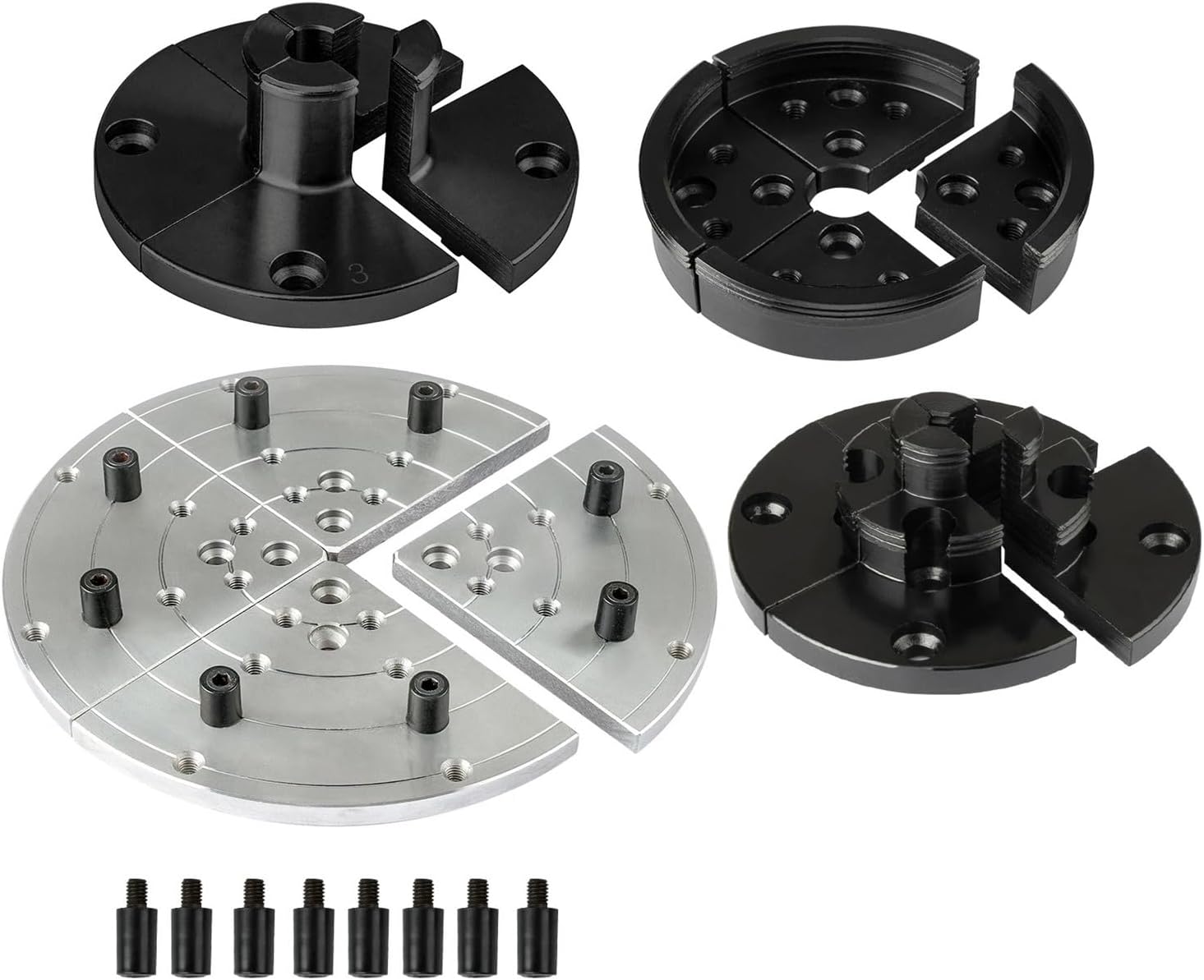 4-Inch Wood Lathe Chuck Step Jaw - High Precision CNC Machined Steel for Enhanced Clamping,1pcs(Flat Jaw)