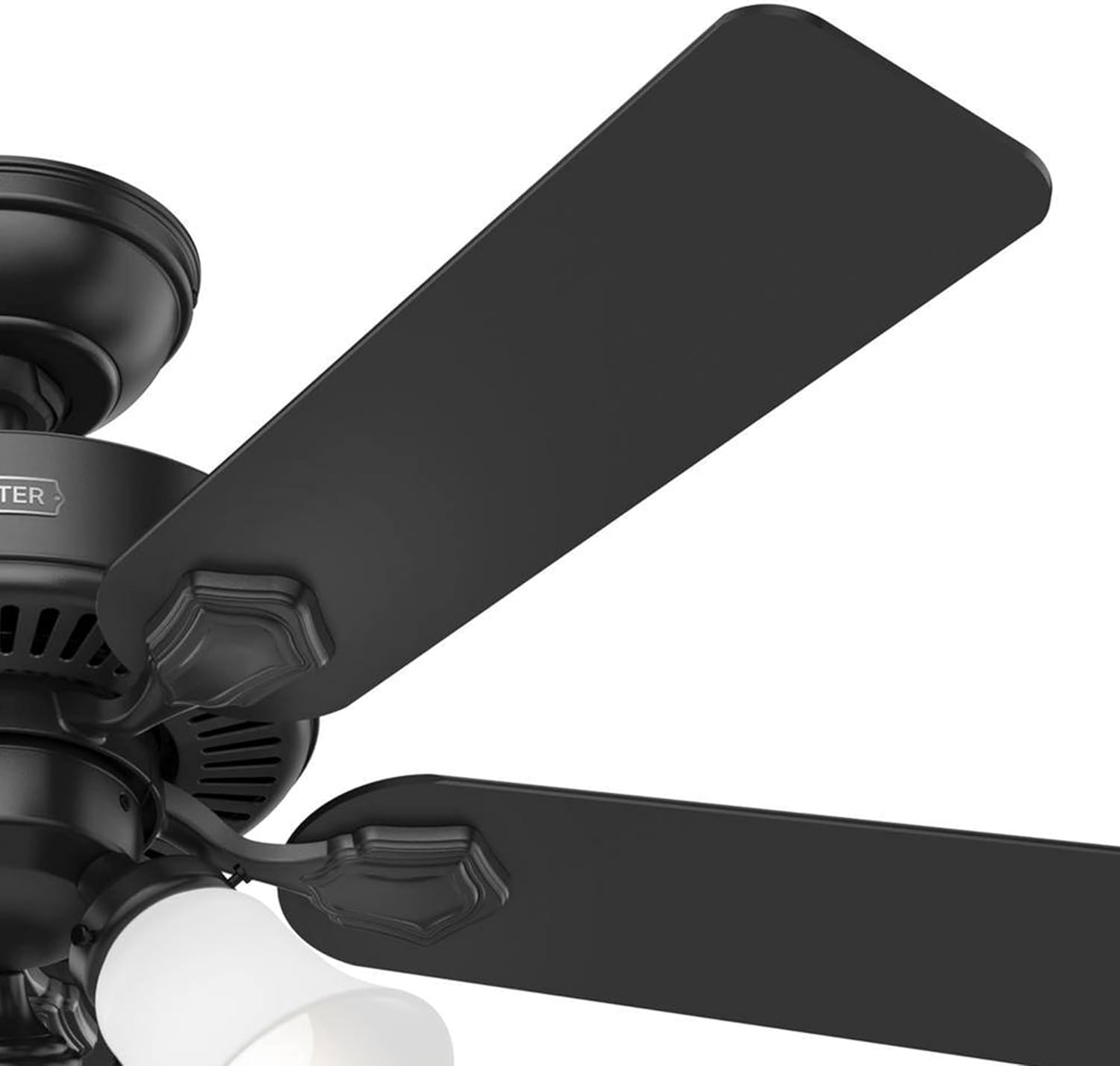 Hunter Fan 44 inch Matte Black Indoor Ceiling Fan with Light and Pull Chain for Bedroom, Living Room, Office, Basement, Kitchen, CC5C27C89 (Renewed)