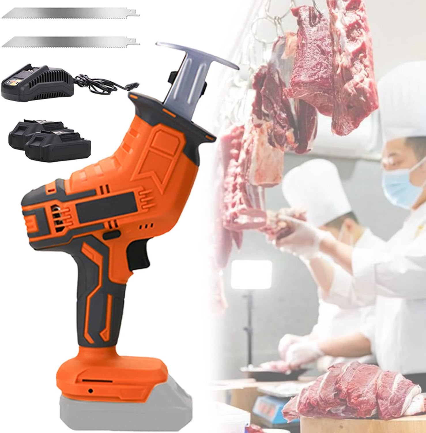 Electric Bone Saw Machine - Commercial Meat Cutting Reciprocating Saw, Cordless Handheld Tool for Butchers