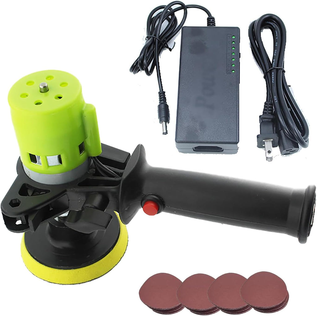 TsoLay Angle Grinder Sanding Disc, 3 Inch Electric Handheld Grinder with 40PCS Sandpaper, 4500-9000r/min, 7 Speed Adjustable, Suitable for High-Speed Polishing Wall Putty, Wood Sanding Buffing