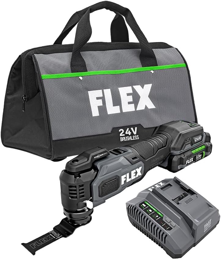 FLEX 24V Brushless Cordless 5.0Ah Reciprocating Saw & 2.5Ah Oscillating Multi-Tool Kits with 160W Fast Chargers