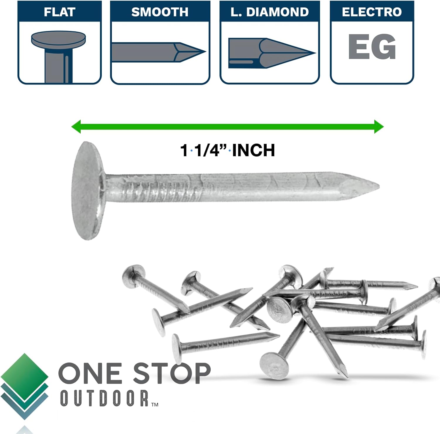 (4000 Pack) 1-1/4-Inch Galvanized Roofing Nails Professional Grade - Used to fasten roofing felt, asphalt singles & insulation board (4000)