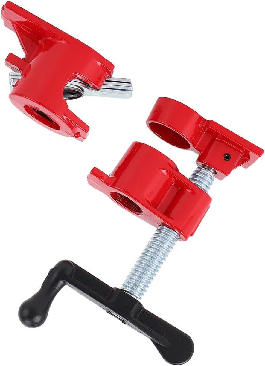 4Sets 3/4 Inch Woodworking Clamp Set, Cast Iron Wide Base Vise for Wood Metal Workbench Gluing Drilling Cabinet Making,