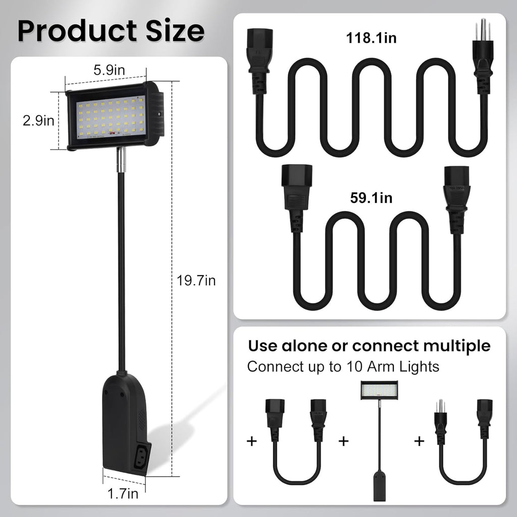 LED Trade Show Display Lights, Connectable for Exhibition Lighting | Energy-Saving Trade Show Lights, Full Accessories, Max 10 Daisy-Chainable, 360° Adjust Light, Two Mount Options