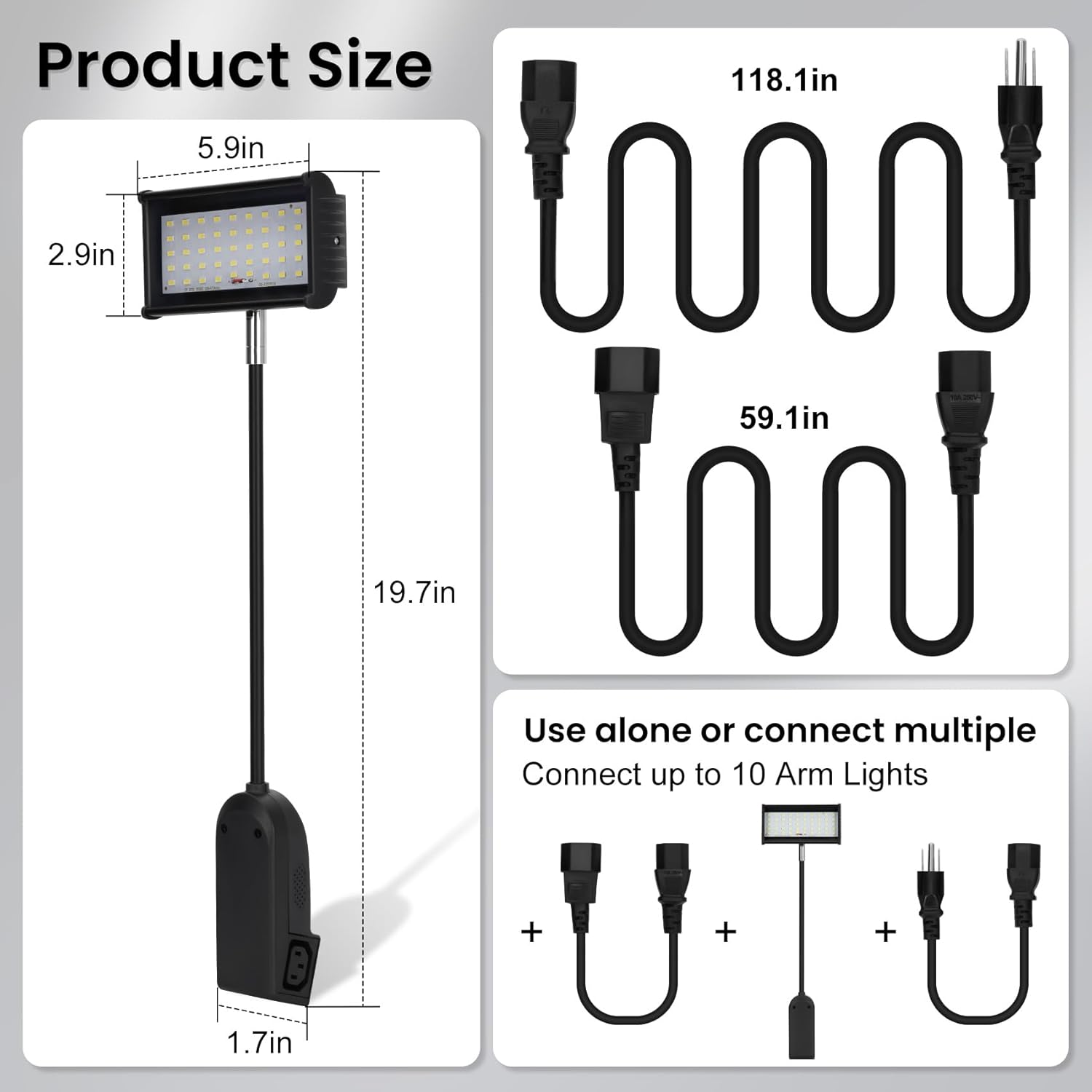 LED Trade Show Display Lights, Connectable for Exhibition Lighting | Energy-Saving Trade Show Lights, Full Accessories, Max 10 Daisy-Chainable, 360° Adjust Light, Two Mount Options