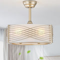 20' Gold Fandelier Ceiling Fan with Light, Caged Ceiling Fan with Light Remote Control, Mid Century Modern with 6 Speeds for Bedroom, Nursery, Living Room