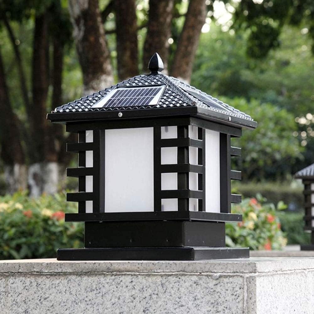 Solar Lantern Outdoor Lights,Garden Post Light Solar Column Head Light Waterproof Fence Outdoor Lamp Gate Post Light Garden Villa Yard Gate Light Solar Column Lamp Outdoor Courtyard Home
