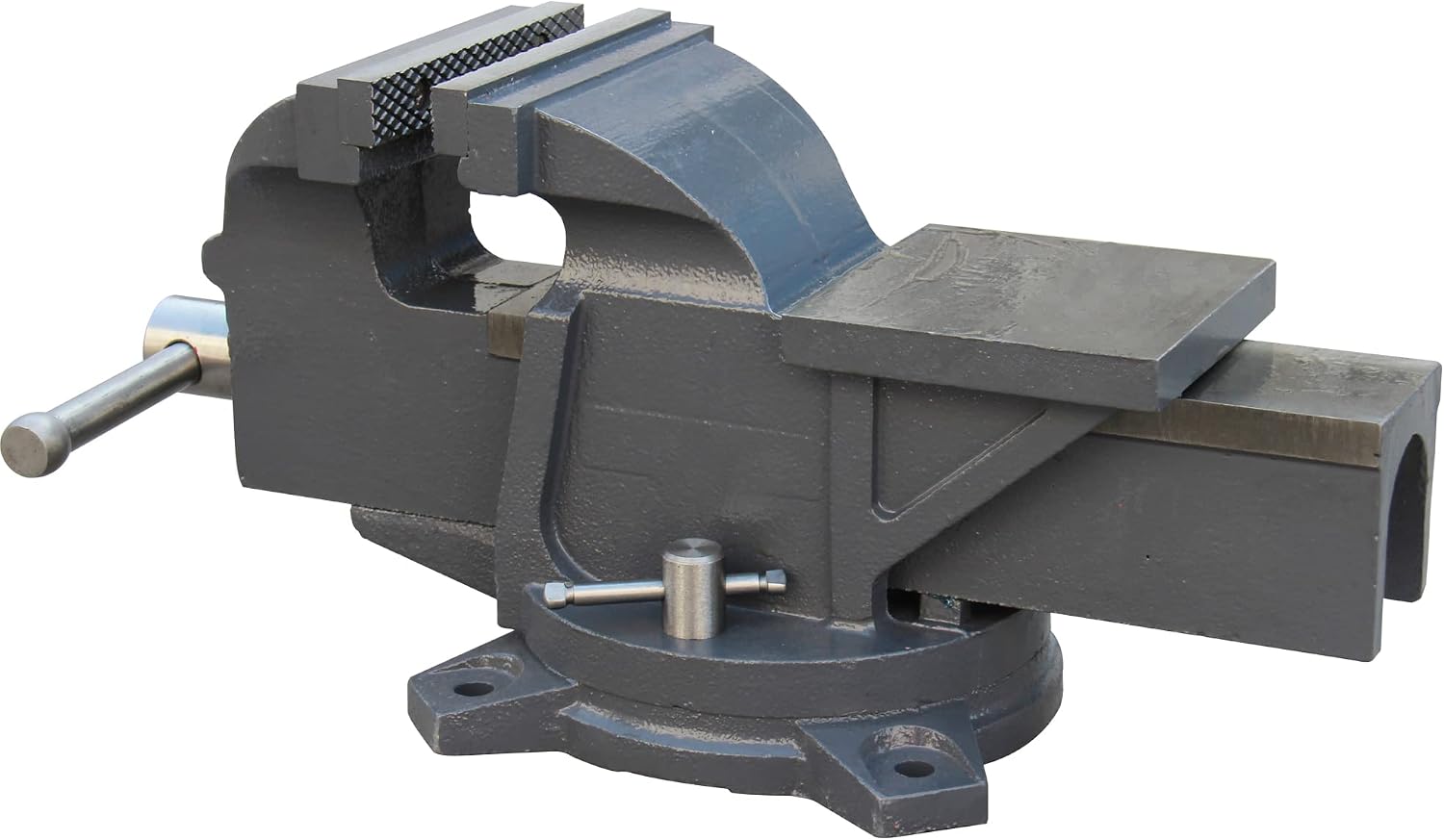 KAKA INDUSTRIAL Bench Vises 8 Inch Jaw Width, 8.7 Inch Jaw Opening Homeowner's Vise, Swivel Base Heavy Dutyl, for Drilling, Pipe Cutting, Woodworking HIS-200
