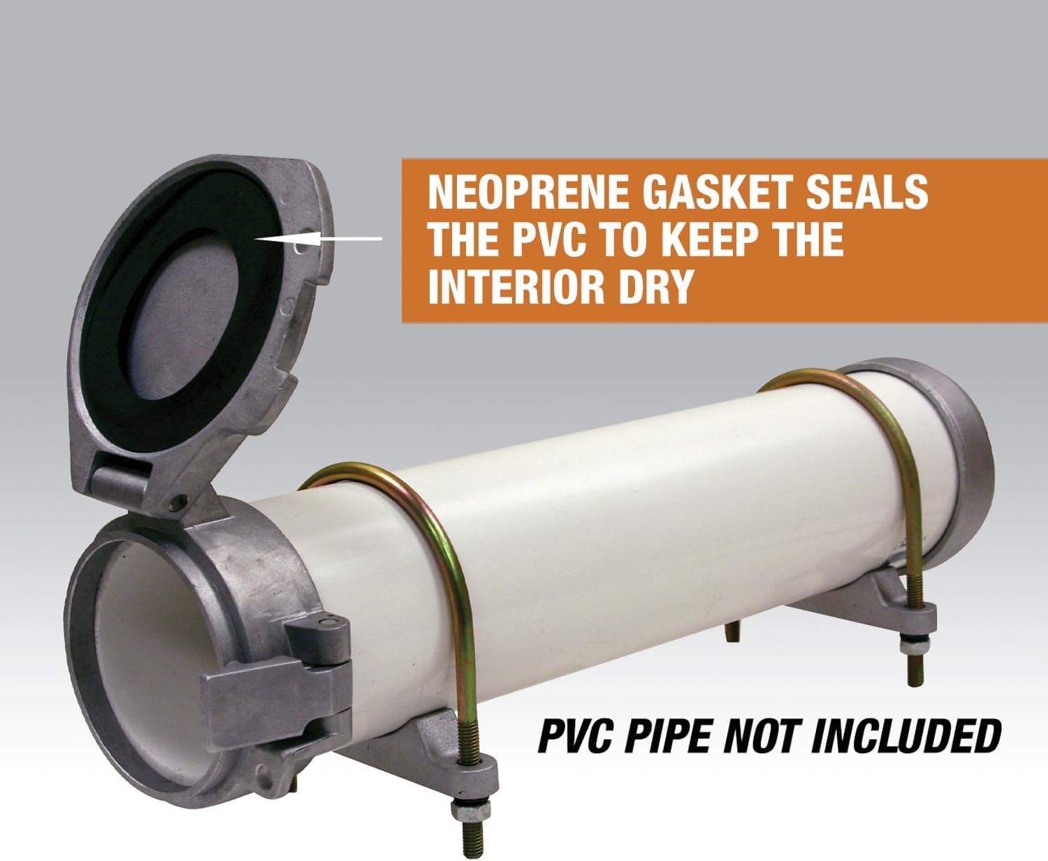 Buyers Products CC800 PVC Conduit Carrier Kit, 8 Inch Diameter Pipe Storage Rack for Trucks, Mounting Hardware Included, Spring-Loaded Latch, Weather-Resistant Door - for Conduits, Fly Rods & More