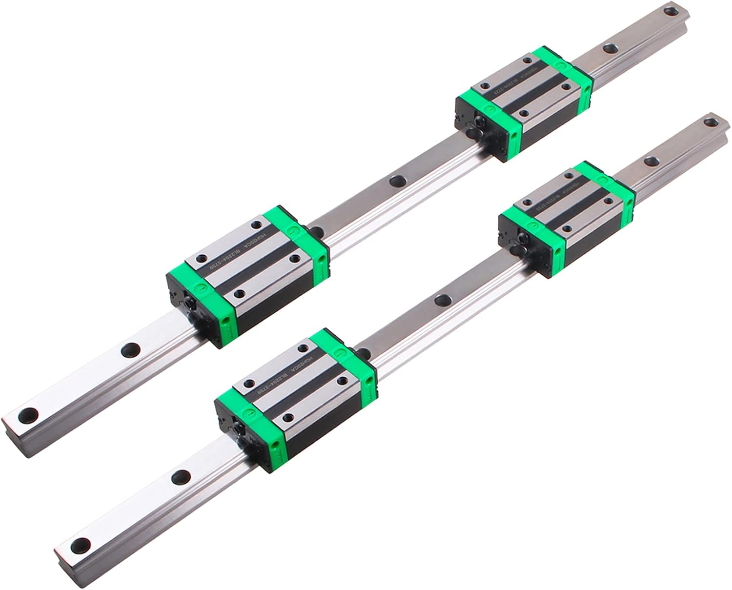 Linear Rail 2PCS HGR15 Linear Guide Rail 11.9 inch(300mm) + 4PCS HGH15CA Square Type Bearing Slide Block for DIY CNC Routers Lathes Mills