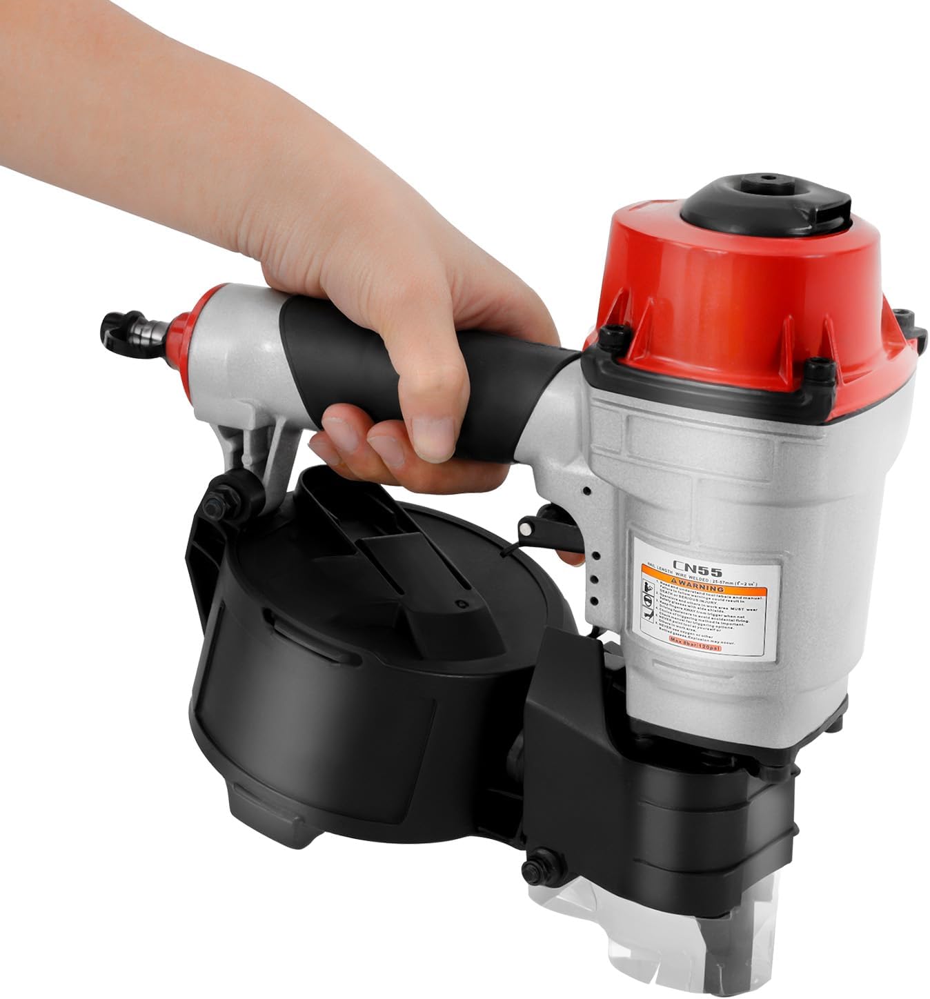 Bepritm CN55 Pneumatic Coil Siding Nailer 300-Nail Capacity & 2 Shooting Modes & Goggles, 120PSI Pneumatic Siding Nail Gun 1'' to 2-1/4'' 15° Nail Gun for Pallets, Fences, Decking